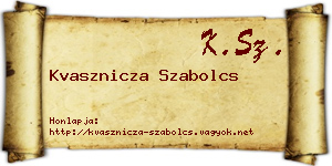 Kvasznicza Szabolcs névjegykártya